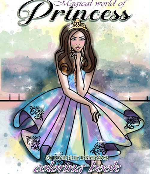 magical world of princess coloring book for kids 8 12 years old princess gift idea present or party favor for girls 50 unique designs 1 jpg 500x580