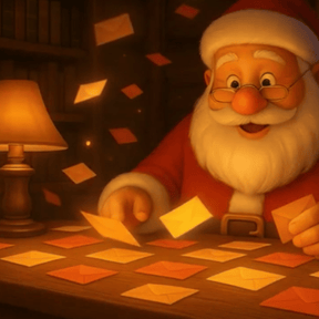 Santa Claus reading letters