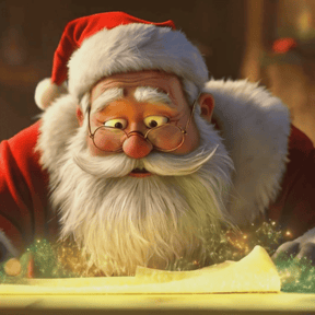 Santa Claus reading wish list